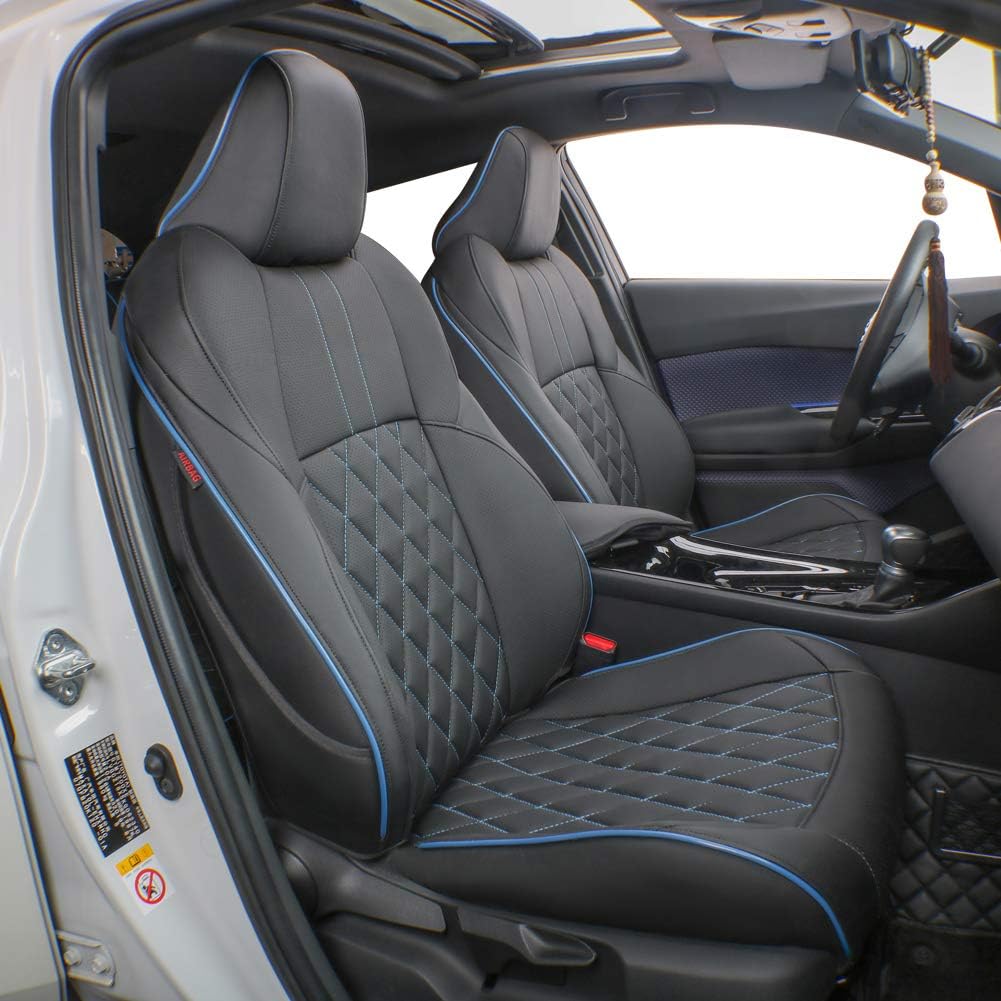 Custom Fit CHR Seat Covers for Select Toyota CHR 2018 2019 2020 2021 2022 Full Set - Leather (Red)