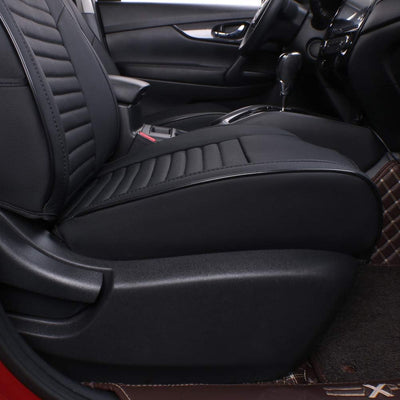 Custom Fit Rogue Car Seat Covers for Select Nissan Rogue Regular (Not for Sport) 2021 2022 2023 2024 2025- Leatherette (Black)