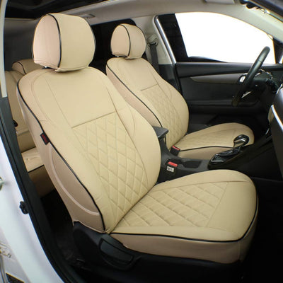 Custom Fit Sportage Car Seat Covers for Select KIA Sportage 2017 2018 2019 2020 2021 2022 - Leatherette (Beige)