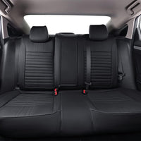 Civic Seat Covers Full Set,Car Seat Cover Custom Fit for Honda Civic Hatchback 2018 2019 2020 2021 Lx,Car Seat Protector Waterproof,Leather Car Seat Cushion,Black Car Seat Covers(Black)