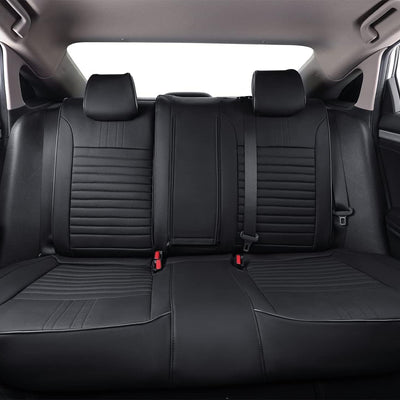 Civic Seat Covers Full Set,Car Seat Cover Custom Fit for Honda Civic Hatchback 2018 2019 2020 2021 Lx,Car Seat Protector Waterproof,Leather Car Seat Cushion,Black Car Seat Covers(Black)