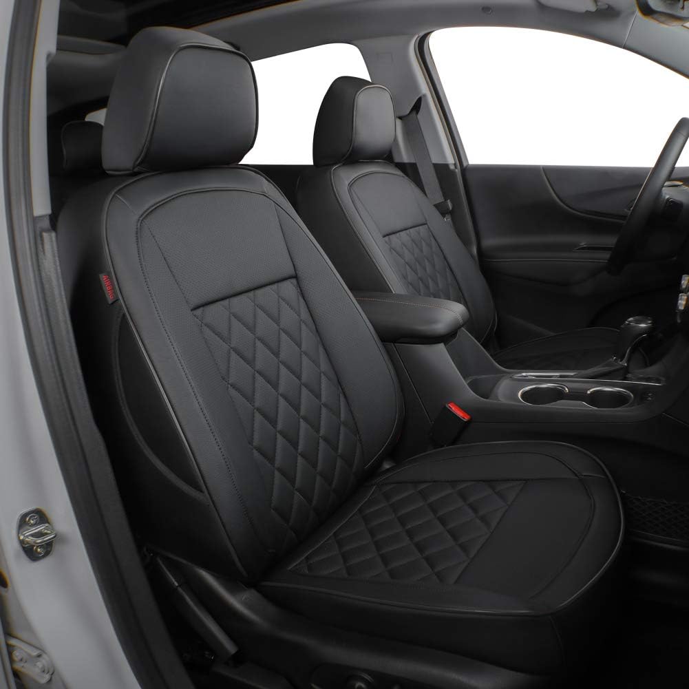 Custom Fit Malibu Car Seat Covers for Select Chevy Malibu L,Rs,Lt,Ls,Premier 2016 2017 2018 2019 2020 2021 2022 2023 2024 Full Set-Leather (Black)