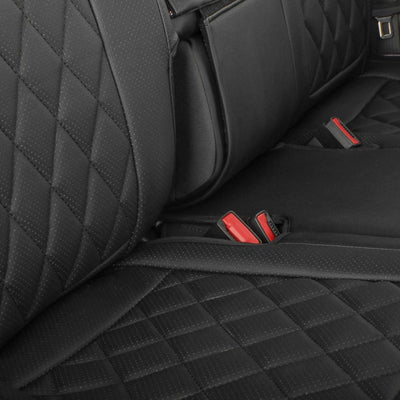 Custom Fit Malibu Car Seat Covers for Select Chevy Malibu L,Rs,Lt,Ls,Premier 2016 2017 2018 2019 2020 2021 2022 2023 2024 Full Set-Leather (Black)