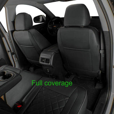 Custom Fit Malibu Car Seat Covers for Select Chevy Malibu L,Rs,Lt,Ls,Premier 2016 2017 2018 2019 2020 2021 2022 2023 2024 Full Set-Leather (Black)