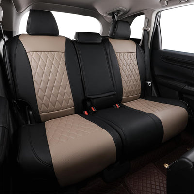 Custom Fit Grand Cherokeecar Seat Covers for Select Jeep Grand Cherokee(Not for Trailhawk,Srt) 2011 2012 2013 2014 2015 2016 2017 2018 2019 2020 2021 - Leatherette (Sand Beige)