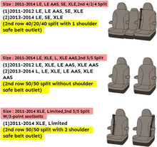 Load image into Gallery viewer, Custom Fit Sienna Seat Covers for Select Toyota Sienna Le,Se,Xle,Aas,2Nd Row 40/20/40 Split 2011 2012 2013 2014 - Three Row,Leather New