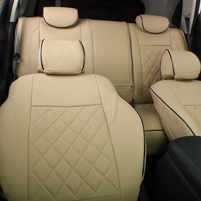 Custom Fit Sportage Car Seat Covers for Select KIA Sportage 2017 2018 2019 2020 2021 2022 - Leatherette (Beige)