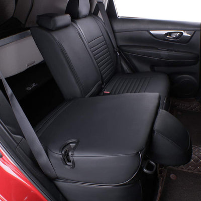Custom Fit Rogue Car Seat Covers for Select Nissan Rogue Regular (Not for Sport) 2021 2022 2023 2024 2025- Leatherette (Black)