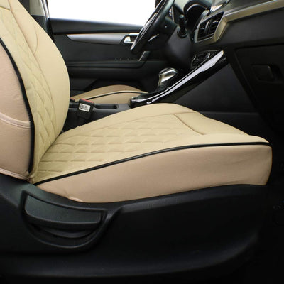 Custom Fit Sportage Car Seat Covers for Select KIA Sportage 2017 2018 2019 2020 2021 2022 - Leatherette (Beige)