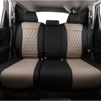 Custom Fit Grand Cherokeecar Seat Covers for Select Jeep Grand Cherokee(Not for Trailhawk,Srt) 2011 2012 2013 2014 2015 2016 2017 2018 2019 2020 2021 - Leatherette (Sand Beige)