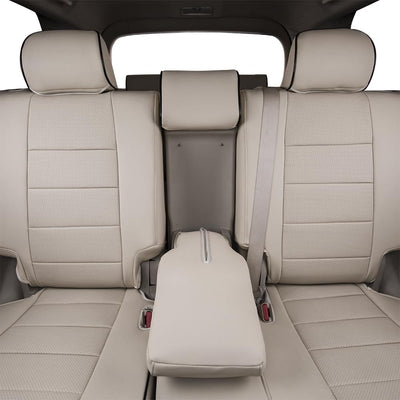 Custom Fit Gladiator Car Seat Covers for Select Jeep Gladiator (Not for HIGH Altitude,Rear Row No Center Fold-Down Armrest) 2020 2021 2022 2023 - Leatherette (Beige)