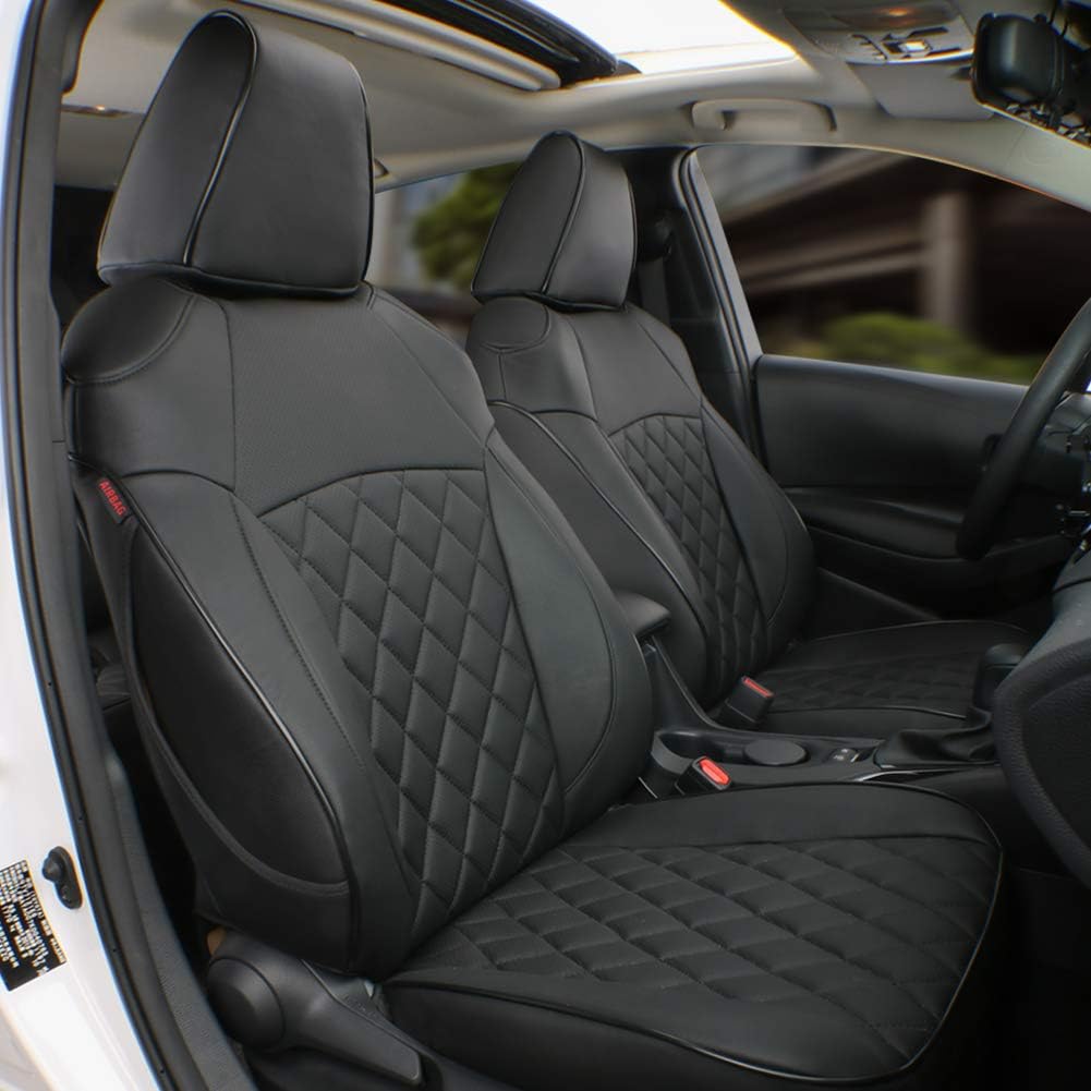 Custom Fit CHR Seat Covers for Select Toyota CHR 2018 2019 2020 2021 2022 Full Set - Leather (Red)