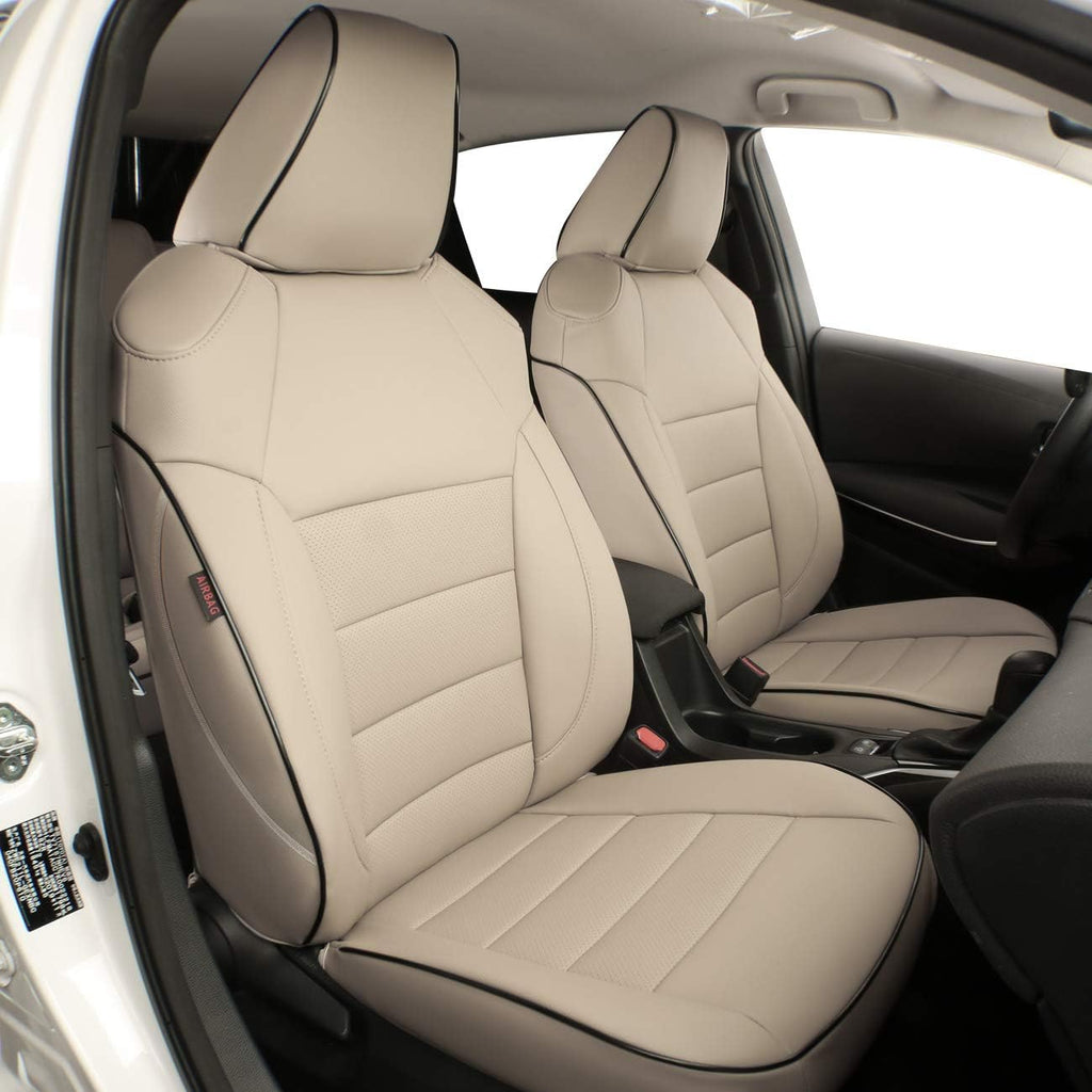 Custom Fit Car Seat Covers for Select GMC Terrain SL,SLE,SLT 2018 2019 2020 2021 2022 2023 - Leatherette (Beige)