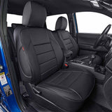 Custom Fit Tacoma Car Seat Covers for Select Toyota Tacoma 2016 2017 2018 2019 2020 2021 2022 2023 Double Cab/Crew Cab -Full Set,Leather(Black)