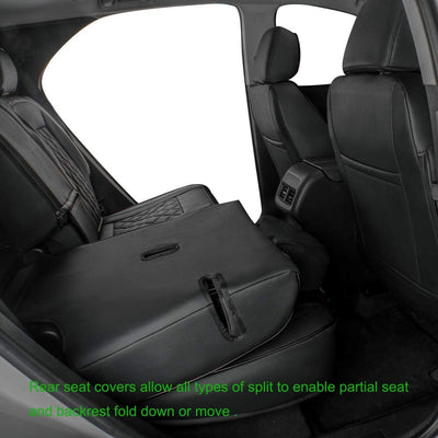 Custom Fit Malibu Car Seat Covers for Select Chevy Malibu L,Rs,Lt,Ls,Premier 2016 2017 2018 2019 2020 2021 2022 2023 2024 Full Set-Leather (Black)