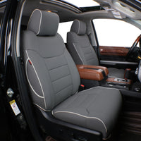 Custom Fit Tacoma Car Seat Covers for Select Toyota Tacoma 2016 2017 2018 2019 2020 2021 2022 2023 Double Cab/Crew Cab -Full Set,Leather(Black)