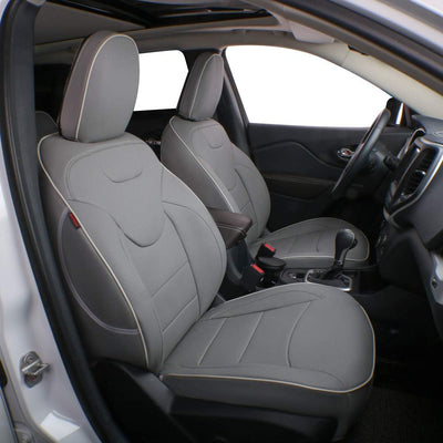 Custom Fit Full Set Car Seat Covers for Select Jeep Patriot 2009 2010 2011 2012 2013 2014 2015 2016 2017 2018 - Leatherette (Black)