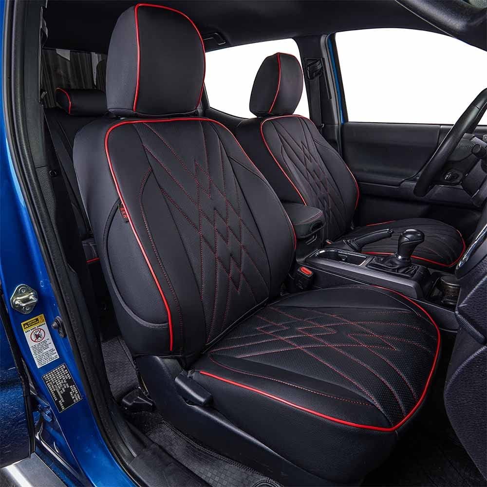 Custom Fit Silverado Car Seat Covers for Select 2014 2015 2016 2017 2018 Sierra 1500/Chevy Silverado 1500 & 2015-2019 2500 HD, 2017-2020 3500 HD - Full Set,Leather