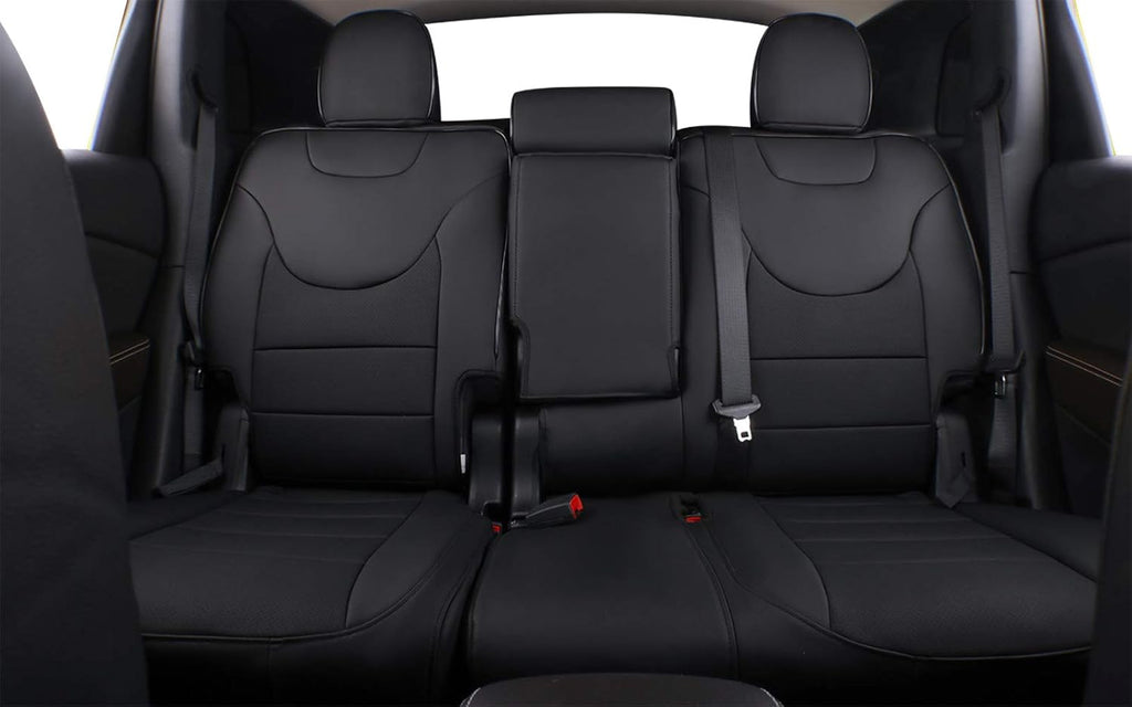 Compass 2018-2023 2024 Car Seat Covers Full Set,Seat Covers Custom Fit for Jeep Compass,Car Seat Protector Waterproof,Leather Car Seat Cushion,Black Car Seat Cover- Leatherette (Black)