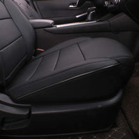 Custom Fit Sentra Car Seat Covers for Select Nissan Sentra SV,SR,S 2013 2014 2015 2016 2017 2018 2019 - Full Set, Leatherette (Black)
