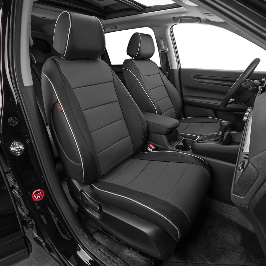 Custom Fit RAV4 Car Seat Covers for Select Toyota RAV4 2019 2020 2021 2022 2023 2024 2025 LE,XLE,XLE Premium,Limited - Full Set,Leather(Black)