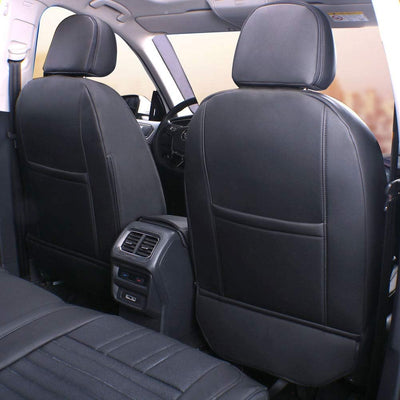 Custom Fit Full Set Car Seat Covers for Select BMW X3 2019 2020 2021(Not for Sport), W/Thigh Support - Leatherette (Black)