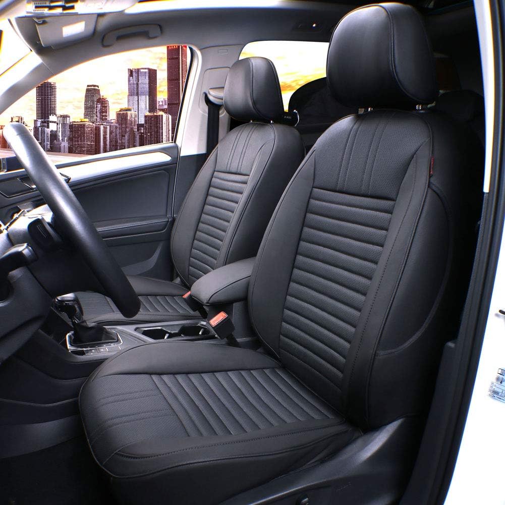 Custom Fit Full Set Car Seat Covers for Select BMW X3 2019 2020 2021(Not for Sport), W/Thigh Support - Leatherette (Black)
