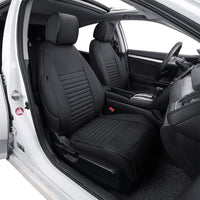 Civic Seat Covers Full Set,Car Seat Cover Custom Fit for Honda Civic Hatchback 2018 2019 2020 2021 Lx,Car Seat Protector Waterproof,Leather Car Seat Cushion,Black Car Seat Covers(Black)