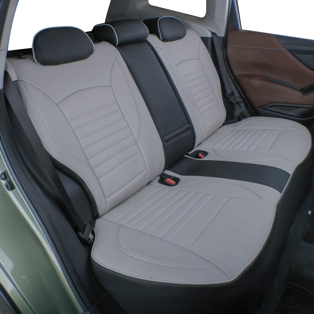 Custom Fit Crosstrek Car Seat Covers for Select Subaru Crosstrek 2018 2019 2020 2021 2022 2023 - Full Set,Leather (Black/Gray)