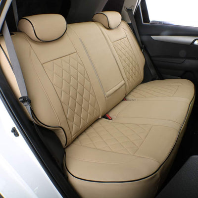 Custom Fit Sportage Car Seat Covers for Select KIA Sportage 2017 2018 2019 2020 2021 2022 - Leatherette (Beige)