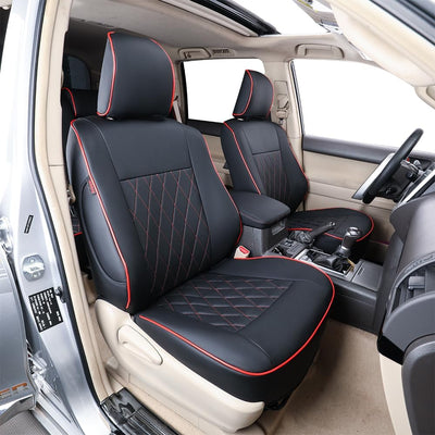4Runner Seat Covers Full Set 7 Seats 2010-2024,Car Seat Cover for Toyota 4 Runner,Custom Car Seat Protector Waterproof,Leather Car Seat Cushion,Black Car Seat Cover,Leather(Black)
