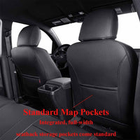 Custom Fit Tacoma Car Seat Covers for Select Toyota Tacoma 2016 2017 2018 2019 2020 2021 2022 2023 Double Cab/Crew Cab -Full Set,Leather(Black)
