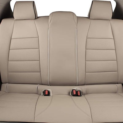 Custom Fit Car Seat Covers for Select Ford Ranger Supercrew5 Xlt,Supercrew5 Lariat 2019 2020 2021 2022 2023&Supercrew5 XL 2021 2022 2023 - Leatherette (Beige)