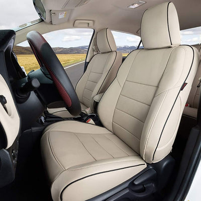 Custom Fit Camry Car Seat Covers for Select Toyota Camry LE,SE,SE Nightshade 2018 2019 2020 2021 2022 2023 2024 (Not for Hybrid) - Full Set, Leather (Black)