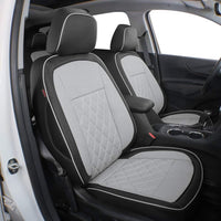 Custom Fit Full Set Car Seat Covers for Select Nissan Pathfinder Platinum 2013-2021 (Front Row W/Display Screen) - Three Rows, Second Row 40/60 Split,Leatherette (Black/Gray)