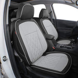 Custom Fit Full Set Car Seat Covers for Select Nissan Pathfinder Platinum 2013-2021 (Front Row W/Display Screen) - Three Rows, Second Row 40/60 Split,Leatherette (Black/Gray)