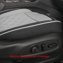 Load image into Gallery viewer, Custom Fit Full Set Car Seat Covers for Select Nissan Pathfinder Platinum 2013-2021 (Front Row W/Display Screen) - Three Rows, Second Row 40/60 Split,Leatherette (Black/Gray)