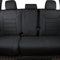 Custom Sierra Car Seat Covers for Select 2019 2020 2021 2022 2023 2024 2025 Silverado 1500/GMC Sierra 1500 & 2500 HD 3500 Full Set - Leather(Black)