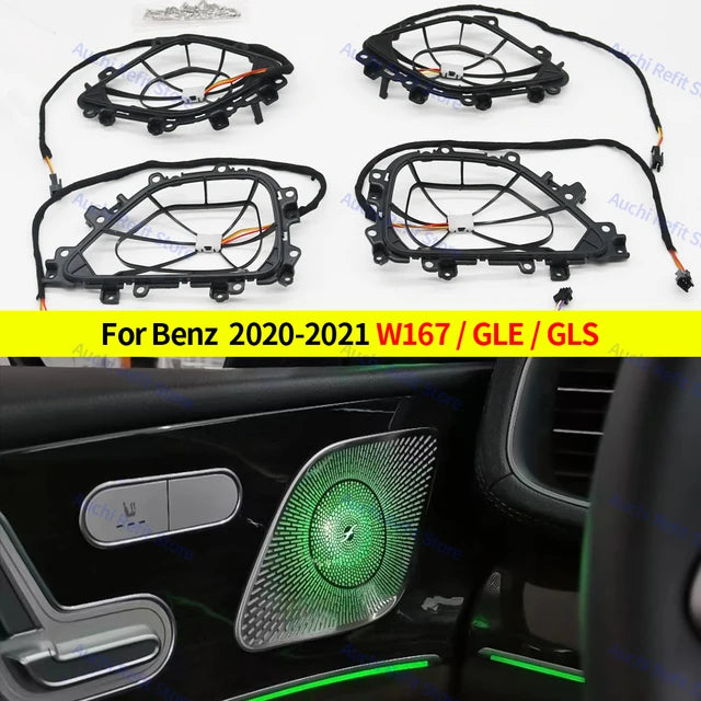 64 Colour LED Air Vents for Mercedes Benz W167 2020+ GLE GLS GLE53 GLS63 Indoor Ambient Light RGB Turbine Nozzle Decorative Lamp