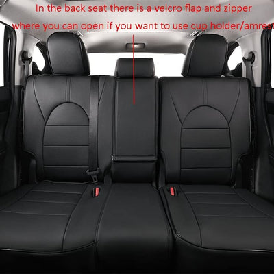 Highlander Seat Covers,Custom for Toyota Highlander 2014 2015 2016 2017 2018 2019,2Nd Row 40/60 Split,Car Seat Protectors for Trucks,Waterproof Leather Car Seat Cover Full Set(Black)