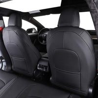 Custom Fit Model X Car Seat Covers for Select Tesla Model X 2020 2021 2022 2023 2024,7 Seats Full Set - Leather (Black)