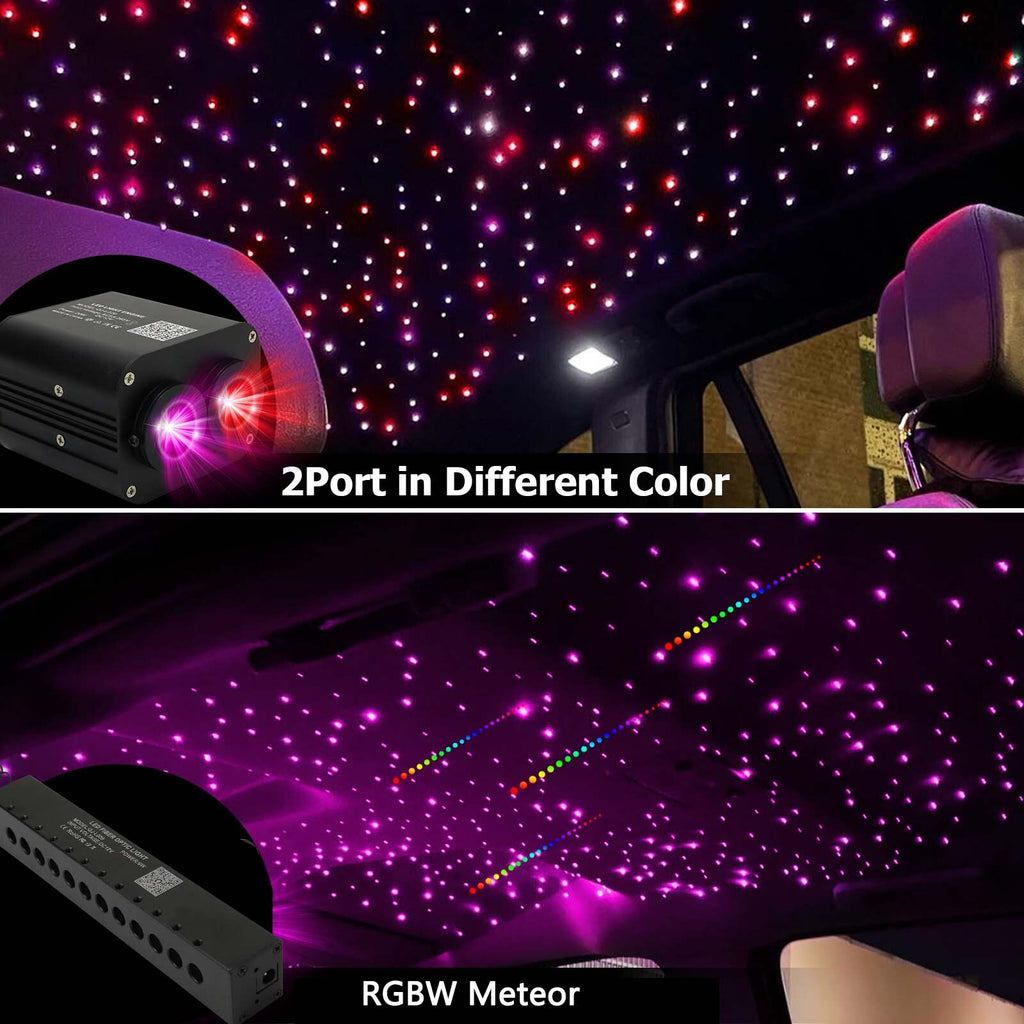 20W Twinkle Car Roof Star Light with RGB Meteor Music APP Control Fiber Optic Star Ceiling Light Kit for Starry Sky Ceiling