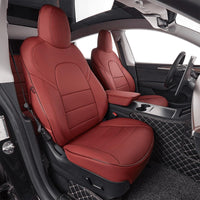 Custom Fit Cybertruck Car Seat Covers for Select Trucks Tesla 2024 2025 Cybertruck Seat Protectors - Full Set, Leather(Black/White)