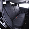 Custom Fit Model 3 Car Seat Covers for Select Tesla Model 3 2017 2018 2019 2020 2021 2022 2023 - Leatherette (Black)