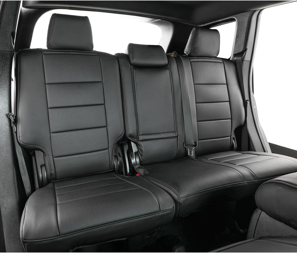 Wrangler 2013-2017 Car Seat Covers Full Set,Seat Covers Custom Fit for Jeep Wrangler,Car Seat Protector Waterproof,Leather Car Seat Cushion,Black Seat Cover - Leatherette (Black)