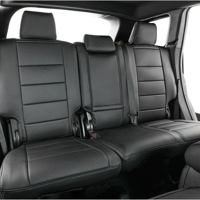 Wrangler 2013-2017 Car Seat Covers Full Set,Seat Covers Custom Fit for Jeep Wrangler,Car Seat Protector Waterproof,Leather Car Seat Cushion,Black Seat Cover - Leatherette (Black)