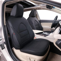 Custom Fit Camry Car Seat Covers for Select Toyota Camry LE,SE,SE Nightshade 2018 2019 2020 2021 2022 2023 2024 (Not for Hybrid) - Full Set, Leather (Black)