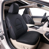 Custom Fit Camry Car Seat Covers for Select Toyota Camry LE,SE,SE Nightshade 2018 2019 2020 2021 2022 2023 2024 (Not for Hybrid) - Full Set, Leather (Black)