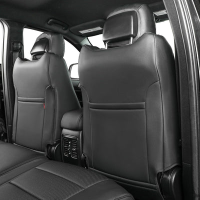 Wrangler 2013-2017 Car Seat Covers Full Set,Seat Covers Custom Fit for Jeep Wrangler,Car Seat Protector Waterproof,Leather Car Seat Cushion,Black Seat Cover - Leatherette (Black)