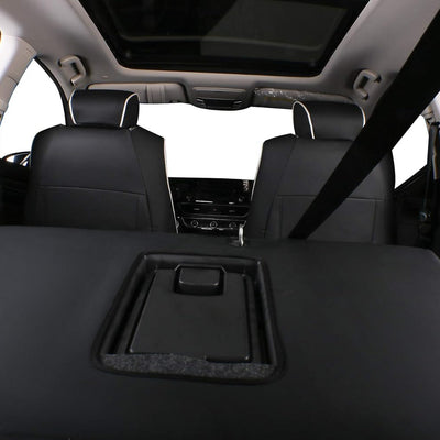 Custom Fit Full Set Car Seat Covers for Select Audi Q3 2012 2013 2014 2015 2016 2017 2018, W/Thigh Support - Leatherette (Black/Gray)